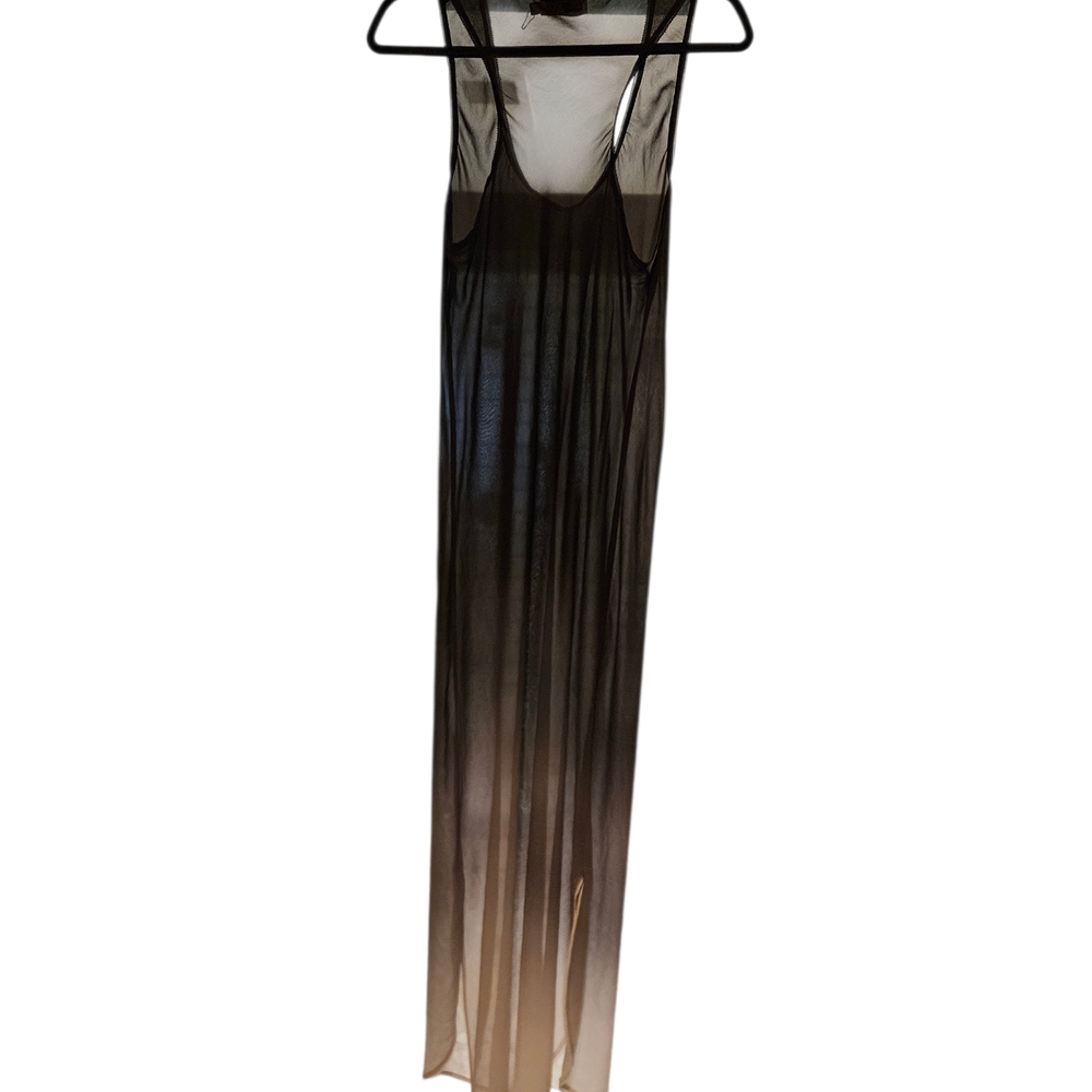 GO BY GO SILK Sheer Black Dress
